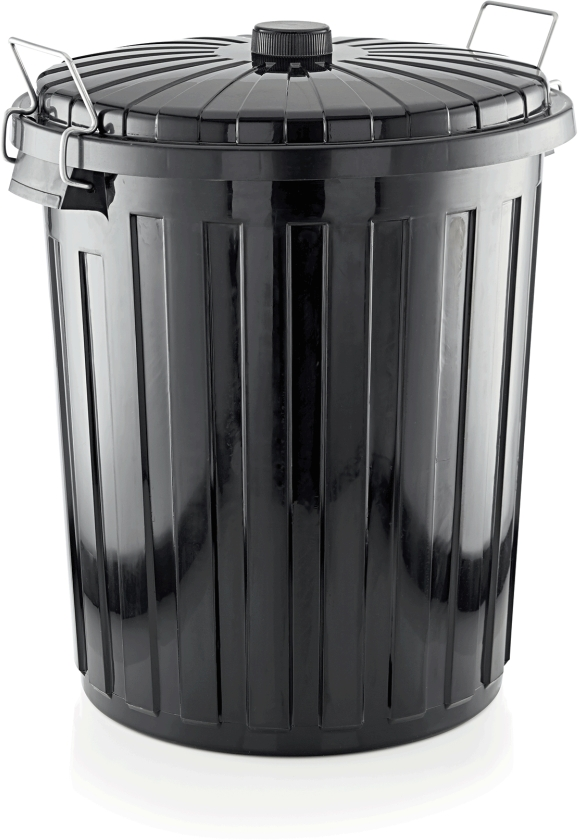 Abfallbehälter, 2 Verschlussklammern, 55 ltr., Ø 46 cm, Polypropylen