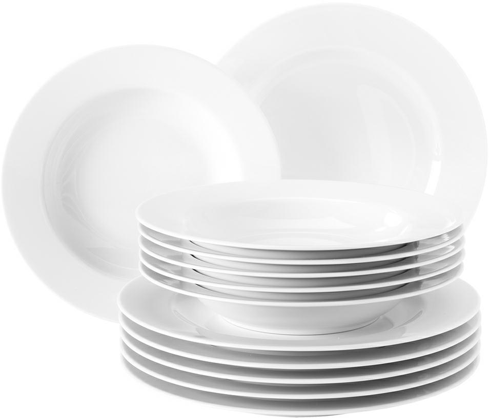 Seltmann Tafelservice 12-teilig -Rondo/Liane- rund zeitlos - Dekor: 7 - weiss