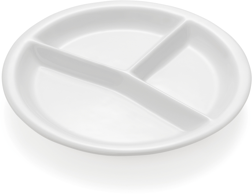 Abteilteller Hamburg System, 3-fach Unterteilung, Ø 26 cm, Porzellan