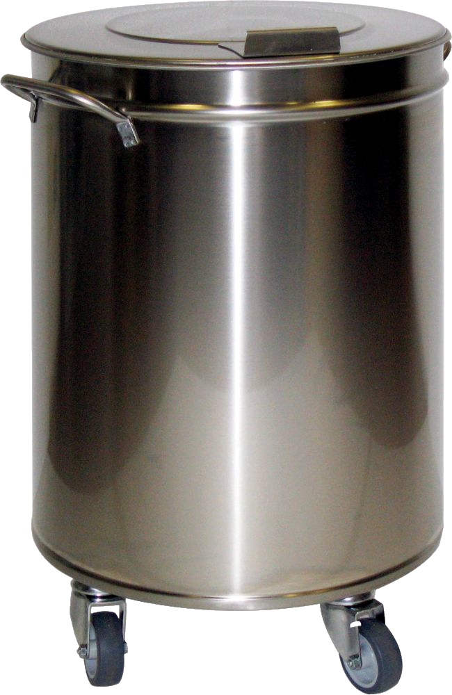 Abfalleimer 50 L 38 cm Ø mit Deckel, Edelstahl