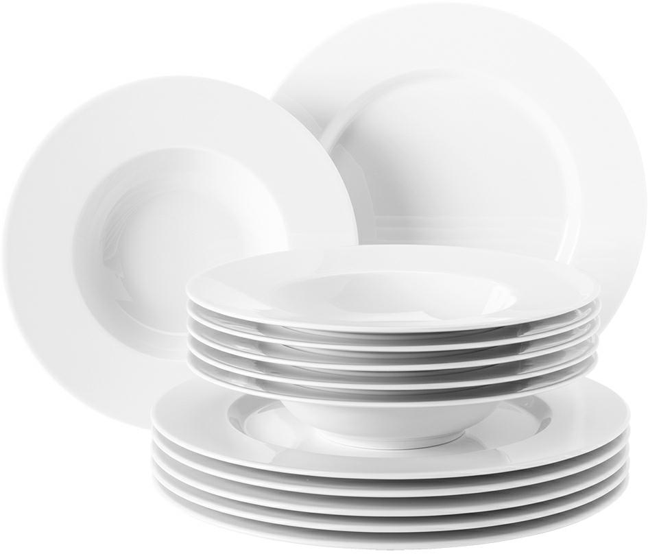 Seltmann Tafelservice 12-teilig NL -No Limits- rund modern - Dekor: 3 - weiss