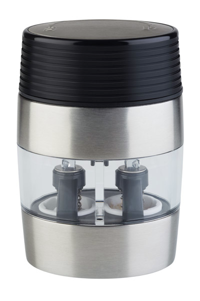 2 in 1 Salz u. Pfeffermühle 6 x 4,5 cm H: 9,5 cm , Schwarz