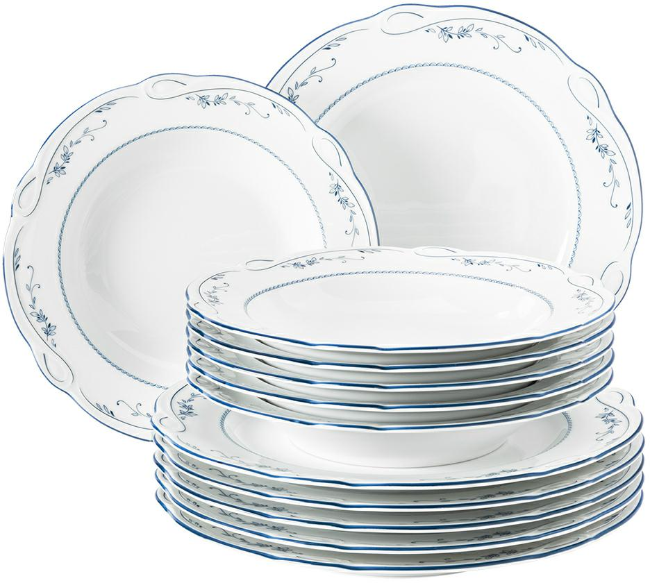 Seltmann Tafelservice 12-teilig -Desiree- rund mit Relief klassisch - Dekor: 44935 - Aalborg
